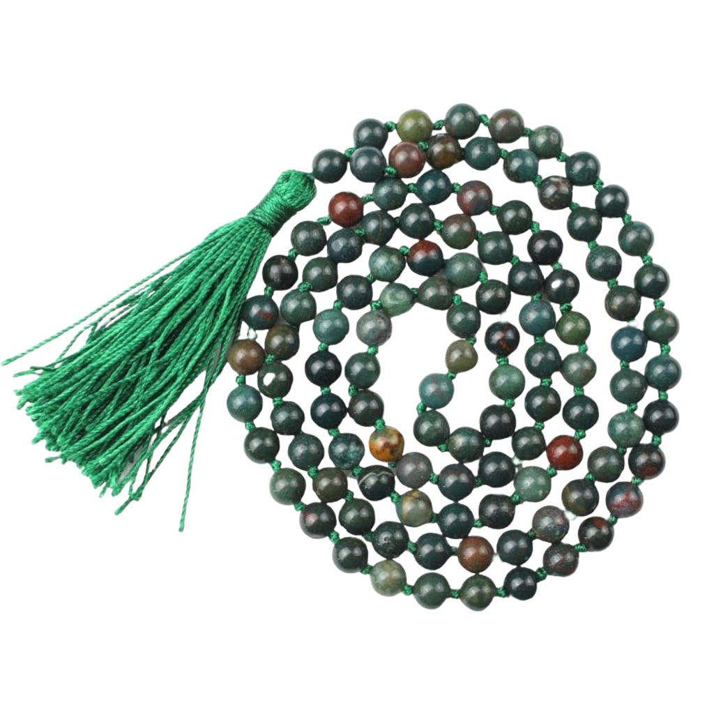 Bloodstone Jap Mala: 108 Bead Courage and Grounding Beads