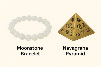 Navagrah Peace Combo (Moonstone Bracelet + Navgrah Pyramid)