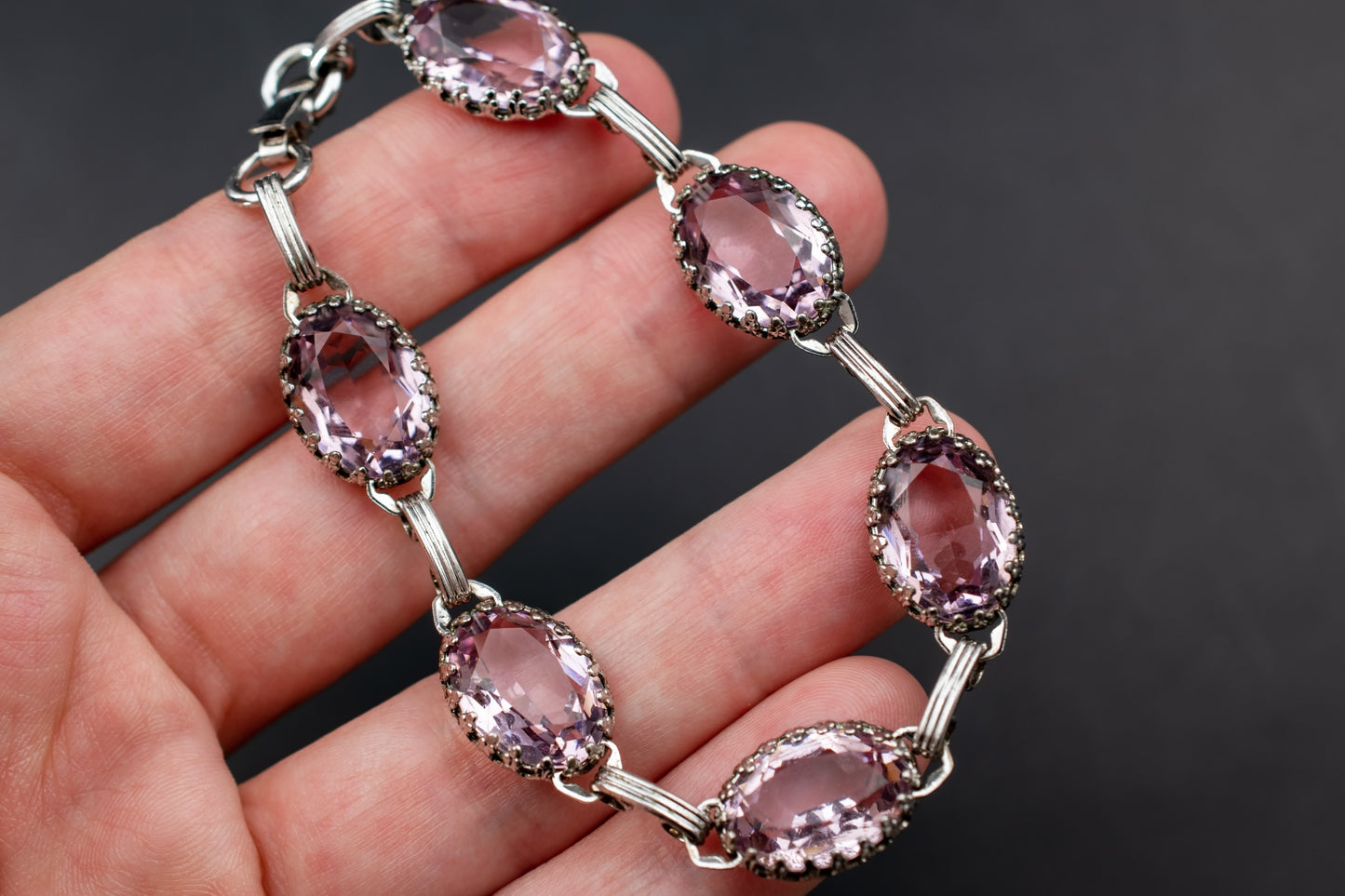 Amethyst Silver Bracelet