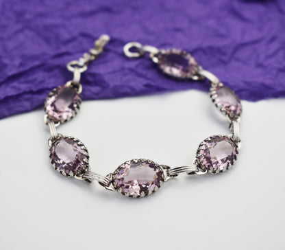 Amethyst Silver Bracelet