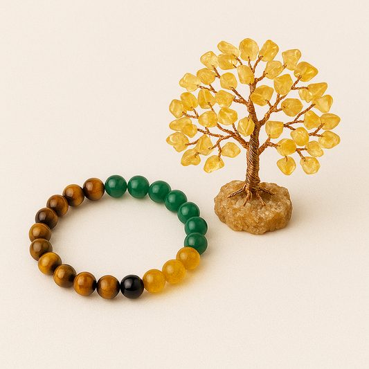 Business Prosperity Combo (Dhan Yog Bracelet + Citrine Crystal Tree)