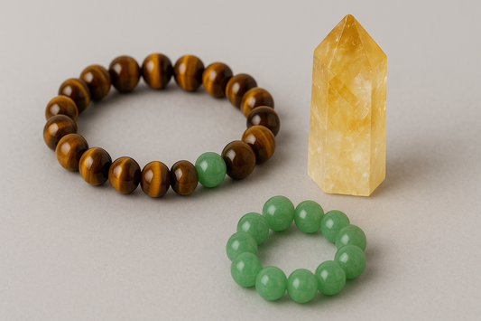 Business Success Combo (Tiger Eye Bracelet + Green Aventurine Bracelet + Citrine Crystal)