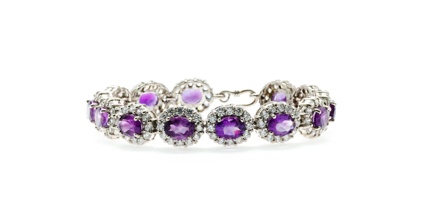 Amethyst Silver Bracelet
